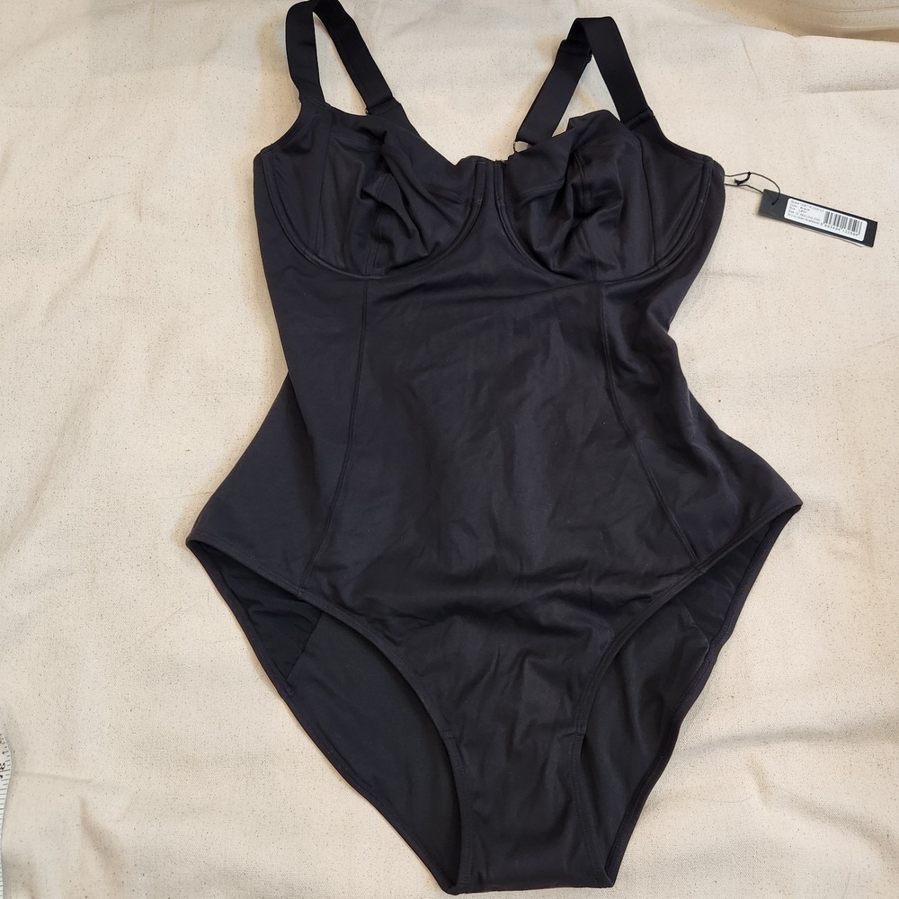 New TA3 Lifty Swimsuit 2X Black Reg Long D / DD Underwire Shapewear Support Swim